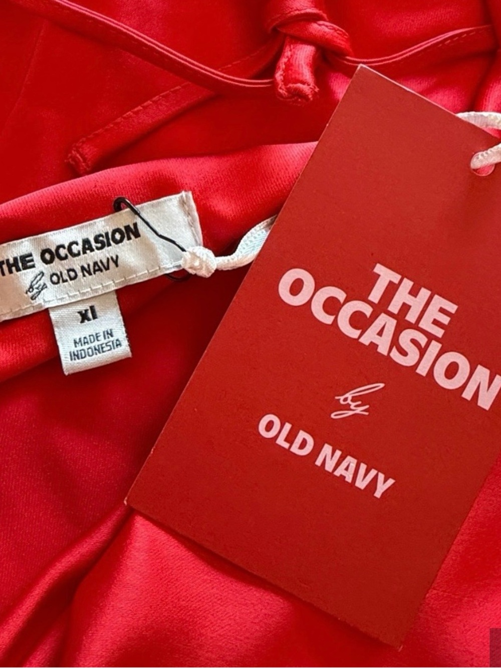 Old Navy Red Satin Slip Cowl Gown - Picture 3 of 6